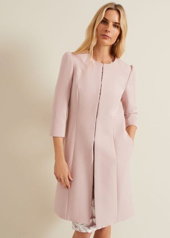 Phase Eight Venita Bow Long Jackets Rose Australia | MQ7510396